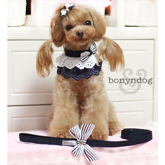 【30％OFF】bonyndog(ボニエンドッグ)school look　フリルカラー＆リードセット...