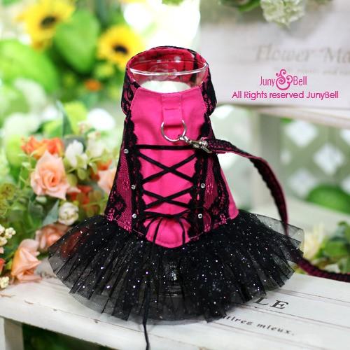 Nicole（ニコル）ドレスハーネス＆リードセット　S〜L（洋服タイプ胴輪・ハーネス）