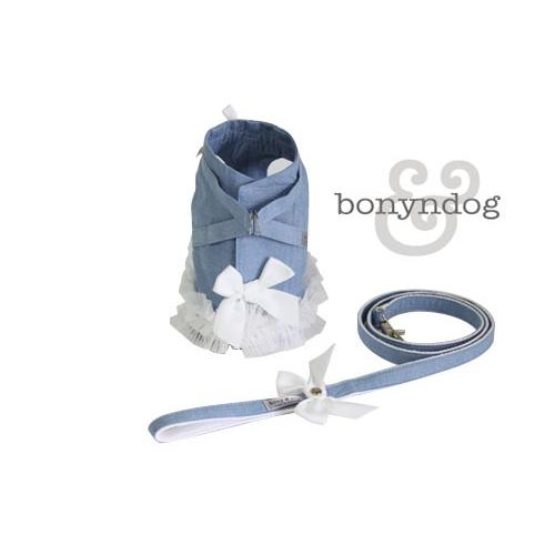 bonyndog　デニムレース（ベストタイプ）ハーネス＆リードセット　S〜XL