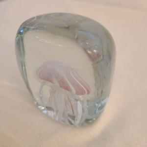 ガラス クラゲ小 ピンク 置物 海月 オーナメント ガラス雑貨 ペーパー