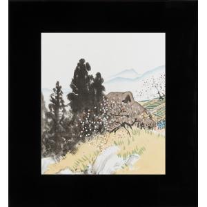 四季山水 夏 鮎釣 川合玉堂 標準額 額付き - アートの友社