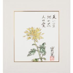 武者小路実篤 絵画（色紙額） 天與の花を咲かす喜び : 掛け軸