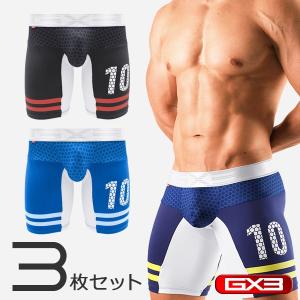 3枚パンツセット GX3/ジーバイスリー SPORTS DRY FIT ロングボクサーパンツ