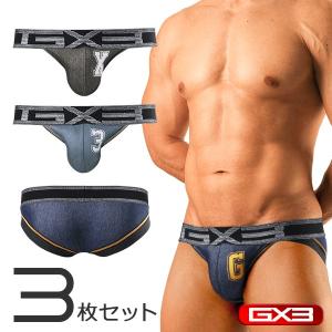 3枚パンツセット GX3/ジーバイスリー DENIMIX ロゴ ジョック ブリーフパンツ