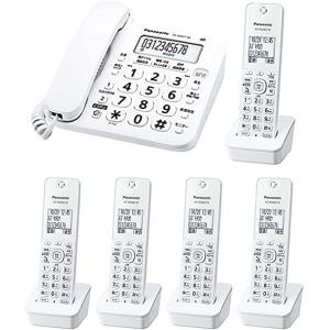 パナソニック 電話機 VE-GD27DL-W 親機＋子機5台セット デジタルコードレス 迷惑電話　Panasonic 子機5個付き　(VE-GD27DW-W　 VE-GD25-W　の後継機｜clean-hit