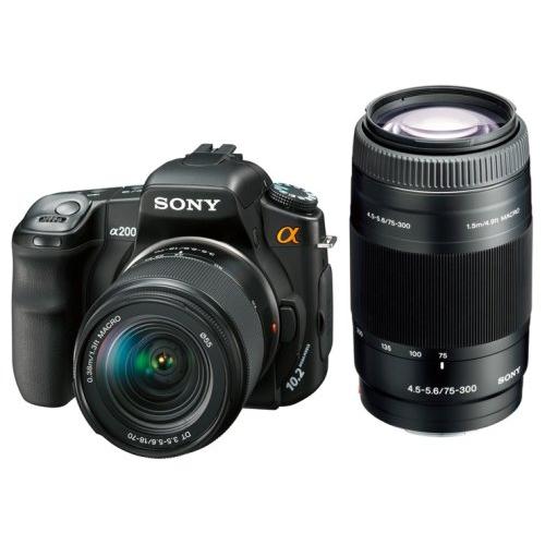 ソニー SONY デジタル一眼レフカメラWズームレンズキット α200 ダブルズームキット DSLR...