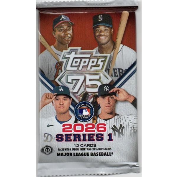MLB 2026 TOPPS SERIES 1 BASEBALL HOBBY 1パック(12枚入り)