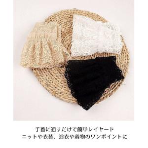 付け袖 レース 重ね着風 レース袖ファッション...の詳細画像1