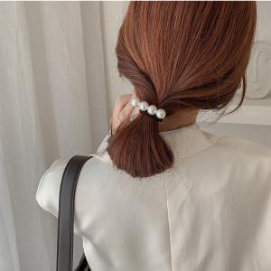 パールヘアゴム パール ヘアゴム 大人っぽい オフィス 4連パール ヘアアクセサリー ヘアアレンジ まとめ髪 髪飾り 髪留め｜clearpack