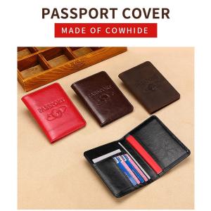 レザー パスポートケース メンズ 牛革 パスポ...の詳細画像1