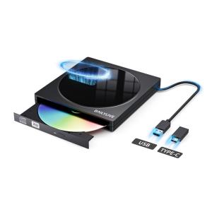 DAILYLIVE 読み出し&書き込み 外付けDVD・CDドライブ DVDレコ CD・DVD-Rプレイヤー USB3.0&Type-C両用｜clearsky