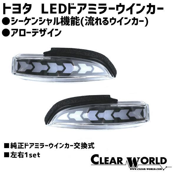 トヨタ LED流れるドアミラーウインカー　HP10アクア/P14#スペイド・ポルテ/VV5#カムリ/...