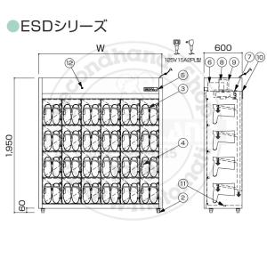 オゾン殺菌庫 長靴差込型 ESD-410型 乾...の詳細画像1