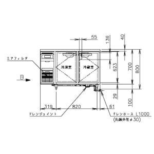 ホシザキ テーブル形冷凍冷蔵庫 RFT-120...の詳細画像2