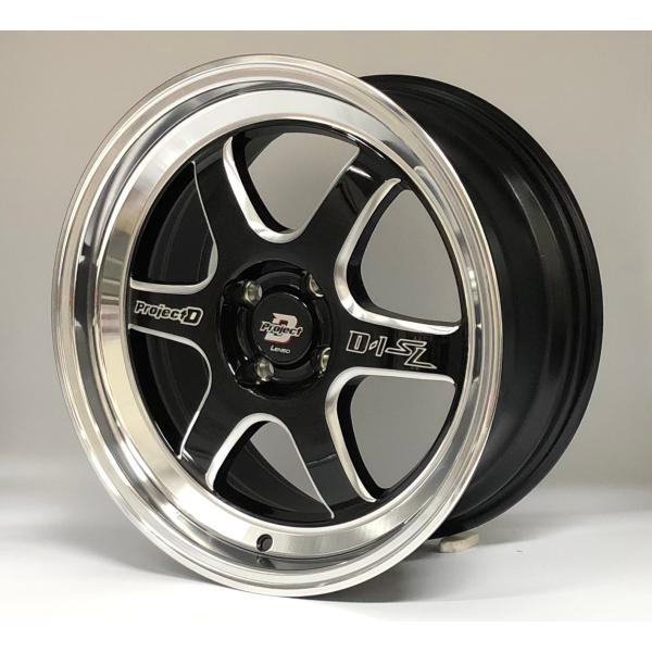 LENSO PROJECT-D D-1SL 17x8J +38 4H-100 ブラック/マシンド&amp;ミ...