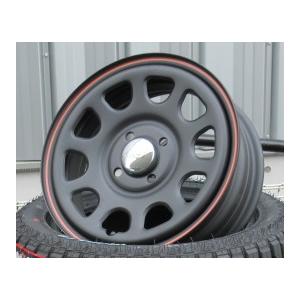 DAYTONA SS 14x5 +42 4H-100 特注マットブラック/オレンジライン