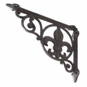 ブラケット アイアン 棚受け 棚受け金具 インテリア DIY アンティーク ブラウン棚受け ブラケット ユリの紋章