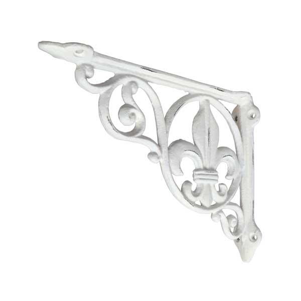 ブラケット アンティーク風 アイアン 棚受け ホワイト 大 62321