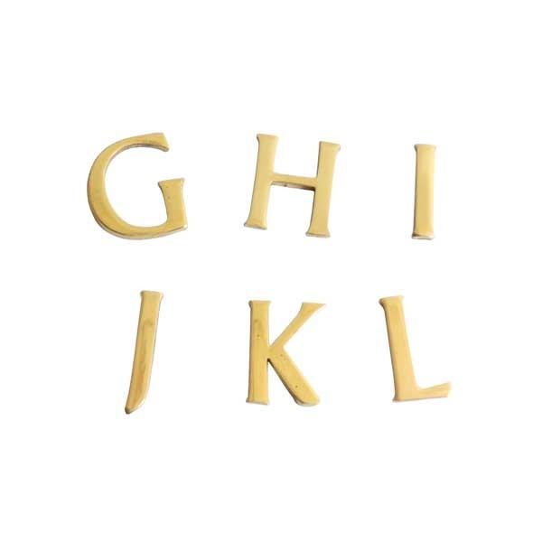 DIY レター ナンバー 大文字 ゴールド 真鍮 23mm　GHIJKL メール便 ネコポス
