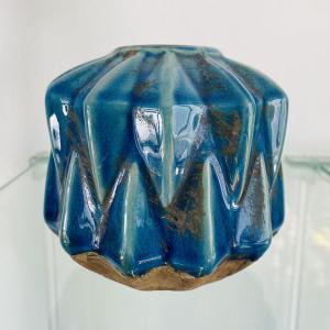 インテリアグリーン 花瓶 フラワースタンド セラミック製 花瓶 モダン 一輪挿し 陶器 ベース ブルー m54-1570bl