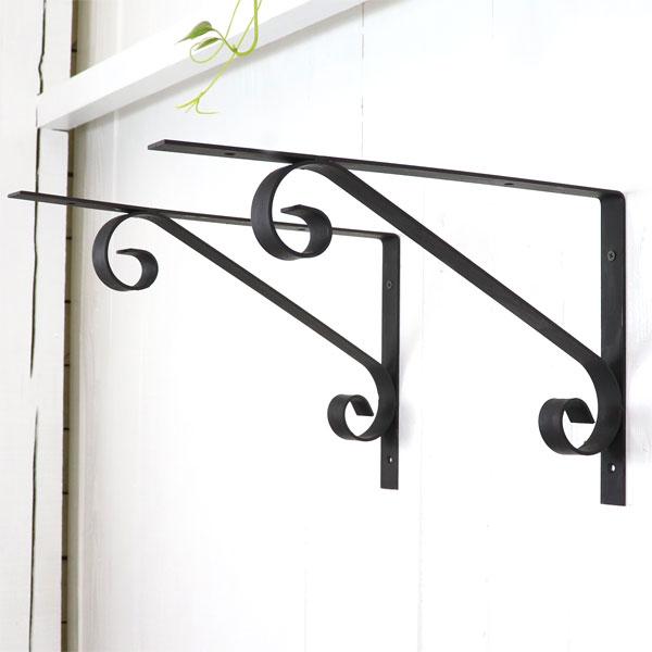 特大サイズ アイアン 日本製 棚受け ブラケット brackets シンプル ナチュラル感 2個セッ...