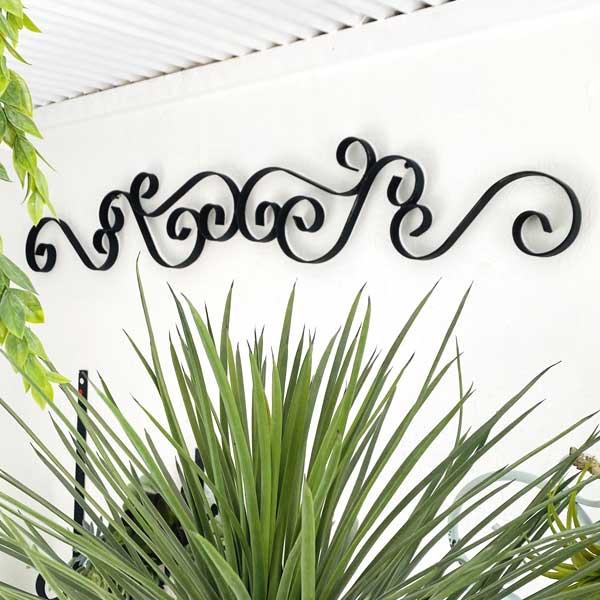 日本製 壁飾り アンティーク アイアン インテリア 横長 エレガント リーフ模様