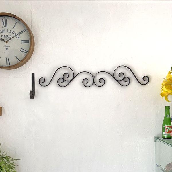 壁飾り アンティーク アイアン インテリア 横長 エレガント リーフデザイン