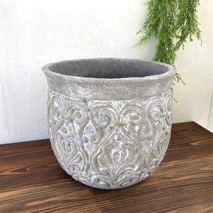 ゴシック・グランジポット 底穴あり 陶器ポット 観葉植物 植木鉢 ガーデン雑貨 大型ポット