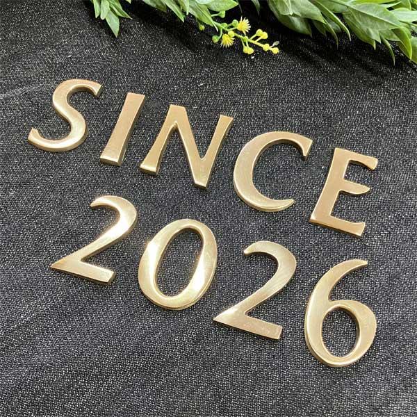 送料無料 真鍮 ゴールド SINCE2026 セット 大文字 真鍮 レター ナンバー アルファベット...