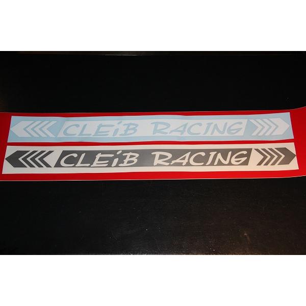 CLEIB　RACING カッティングステッカー 抜き文字 REDベース付き
