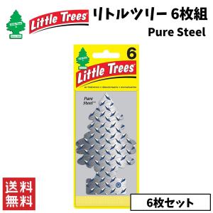 Little Trees リトルツリー ピュアスティール 6枚組 エアフレッシュナー 芳香剤 カー用品｜clenu233