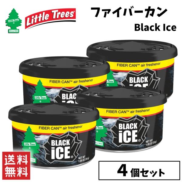 Little Trees リトルツリー ファイバーカン ブラックアイス ４個セット 缶タイプ エアフ...