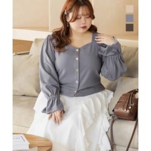 大きいサイズ レディース CLETTEオリジナルアソートボタンキャンディスリーブトップス