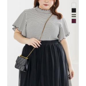 大きいサイズ レディース CLETTEオリジナルプチハイネックフレア袖カットソー