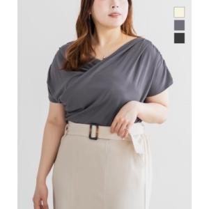 大きいサイズ レディース CLETTEオリジナルドレープカシュクールプルオーバー　