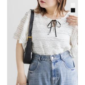 大きいサイズ レディース CLETTEオリジナル前後2WAYフリルレースプルオーバー