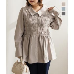 大きいサイズ レディース CLETTEオリジナルシャーリングフレアシャツ　ブラウス