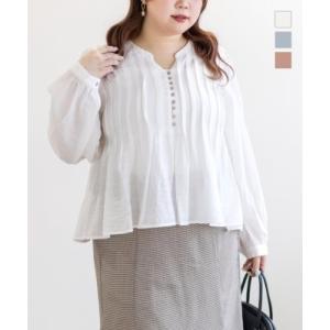 大きいサイズ レディース CLETTEオリジナルピンタックフレアブラウス