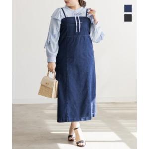 大きいサイズ レディース デニムキャミワンピース
