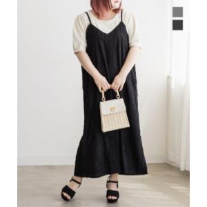 大きいサイズ レディース ダメージカットキャミワンピース