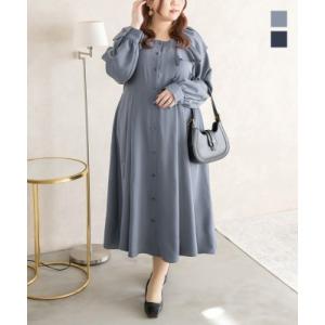 大きいサイズ レディース CLETTEオリジナルデコルテリボンギャザー