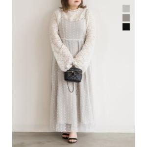 大きいサイズ レディース CLETTEオリジナル★フラワーチュールキャミワンピース