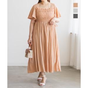 大きいサイズ レディース CLETTEオリジナルぼかし花柄フリル
