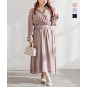 大きいサイズ レディース CLETTEオリジナルカシュクールラップシャツワンピース