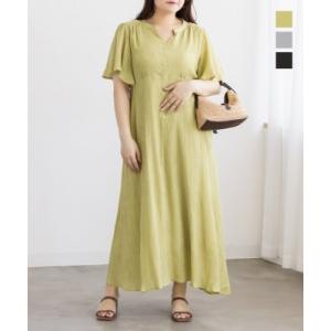 大きいサイズ レディース CLETTEオリジナルキーネックフレアワンピース