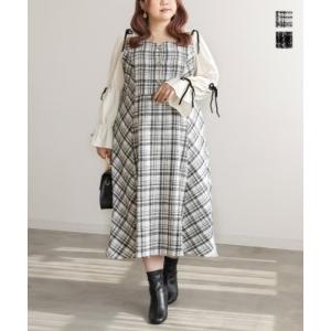 ワンピース ひざ丈 大きいサイズ レディース エプロン marun 6L/8L/10L ニッセン nissen ワンピース ひざ丈 大きいサイズ レディース エプロン marun 6L/8L/10L