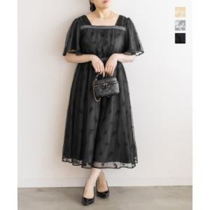 大きいサイズ レディース CLETTEオリジナルぼかし花柄フリル