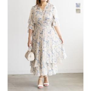 CLETTEオリジナル　ぼかし花柄フリルワンピース CLETTEオリジナルぼかし花柄フリルワンピース（ワンピース