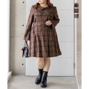 大きいサイズ レディース CLETTEオリジナルチェックフリルリボン