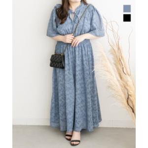 大きいサイズ レディース CLETTEオリジナルぼかし花柄フリル